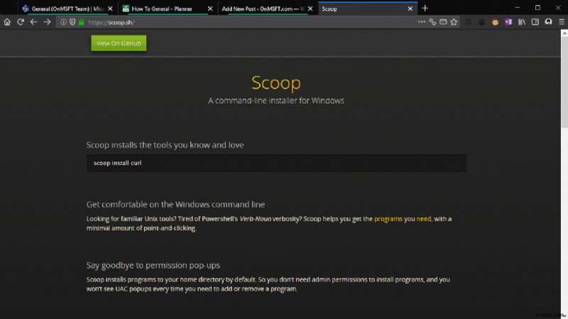 Windows 10에서 Scoop 패키지 관리자 설치하는 방법