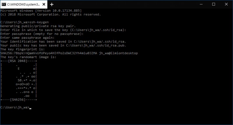 Windows 10에서 SSH 키 생성하는 방법
