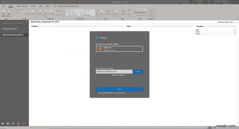 Office 365 Outlook 데스크톱 앱에서 이메일 계정 설정하고 관리하는 방법