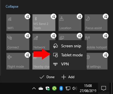 Windows 10 2019년 5월 업데이트에서 빠른 작업 사용자 지정하는 방법
