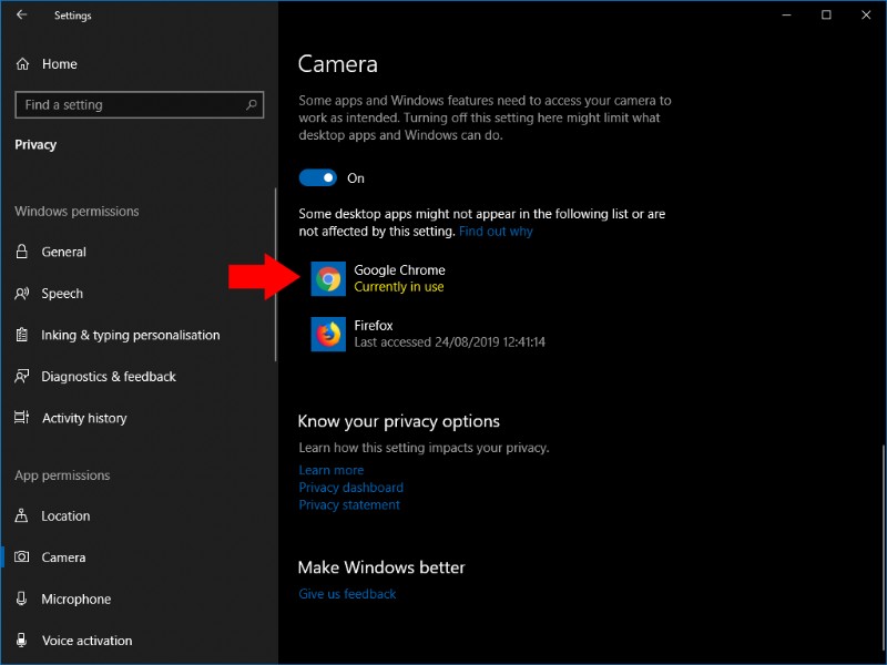 Windows 10에서 웹캠을 사용 중인 앱을 확인하는 방법