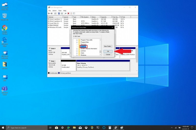Windows 10에서 이동식 저장 장치(microSD·USB)를 영구 드라이브로 마운트하는 방법