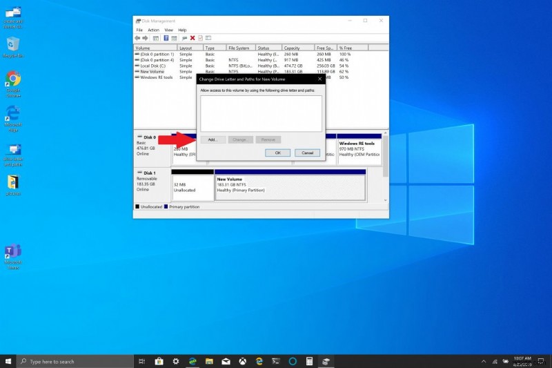 Windows 10에서 이동식 저장 장치(microSD·USB)를 영구 드라이브로 마운트하는 방법