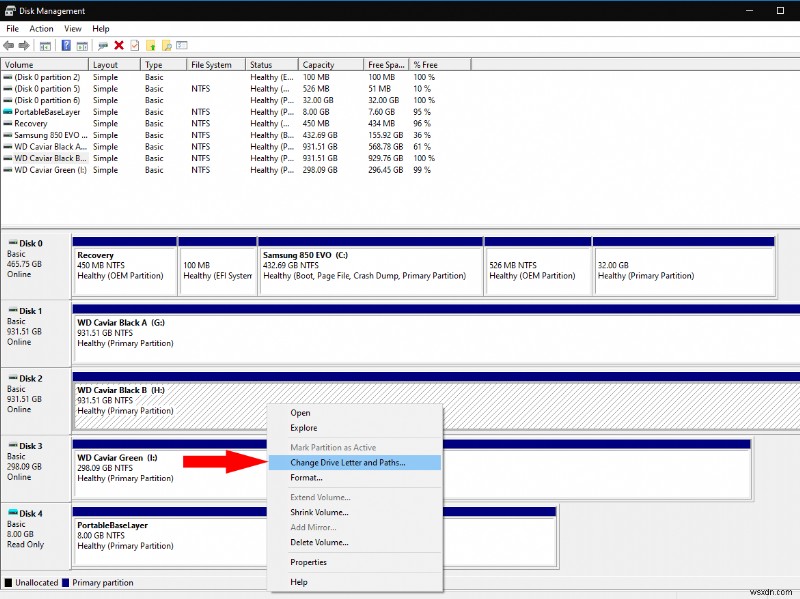 Windows 10에서 드라이브 문자 변경 및 사용자 지정하는 방법