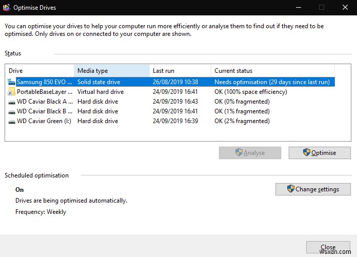 Windows 10에서 스토리지 드라이브 성능 최적화하는 방법
