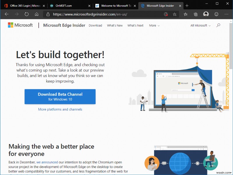 Microsoft Edge Insider에서 고정 탭을 활용하는 방법
