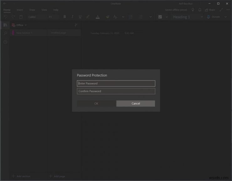Windows, macOS, iOS, Android의 OneNote에서 전자 필기장 섹션을 암호로 보호하는 방법