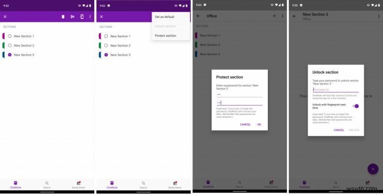 Windows, macOS, iOS, Android의 OneNote에서 전자 필기장 섹션을 암호로 보호하는 방법