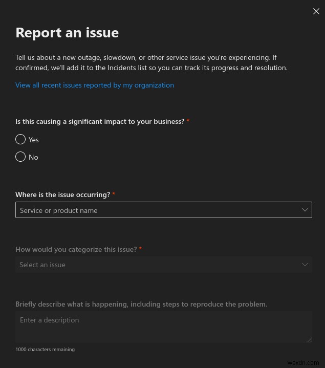 Office 365 관리 센터에서 서비스 상태 확인하고 문제 보고하는 방법