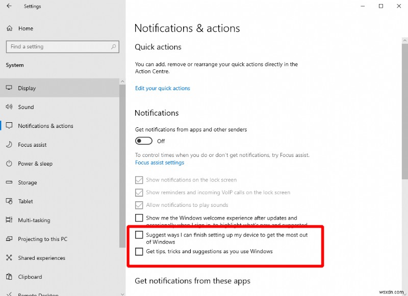 Windows 10에서  팁과 요령  알림 끄는 방법