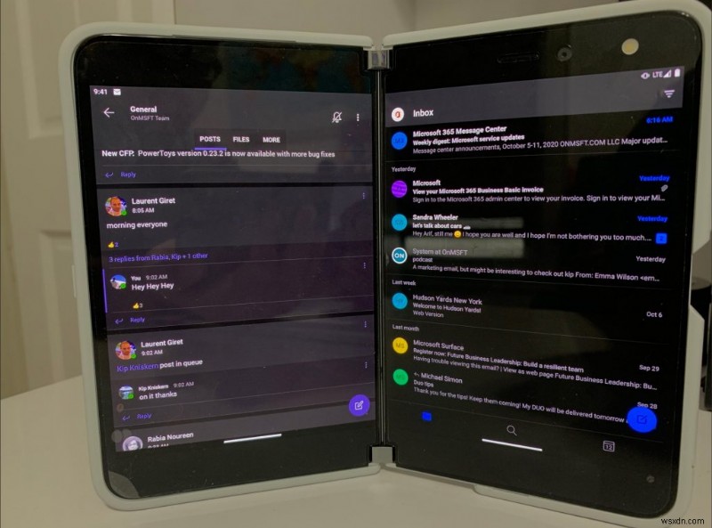 Surface Duo에서 Microsoft Teams 최대한 활용하는 꿀팁 4가지