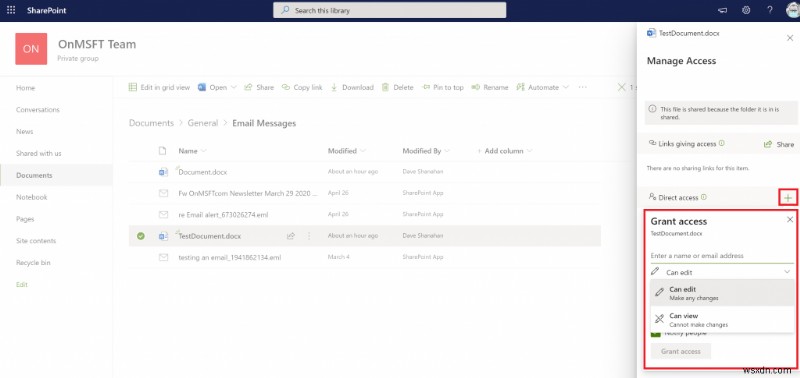 Microsoft Teams에서 SharePoint로 파일 액세스 권한 관리하는 방법