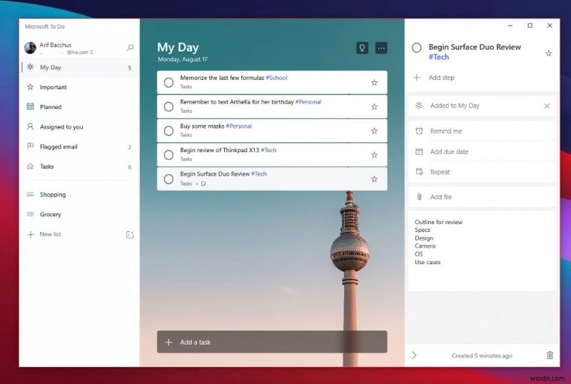 Windows 10에서 Microsoft To Do로 생산성 높이는 5가지 핵심 방법