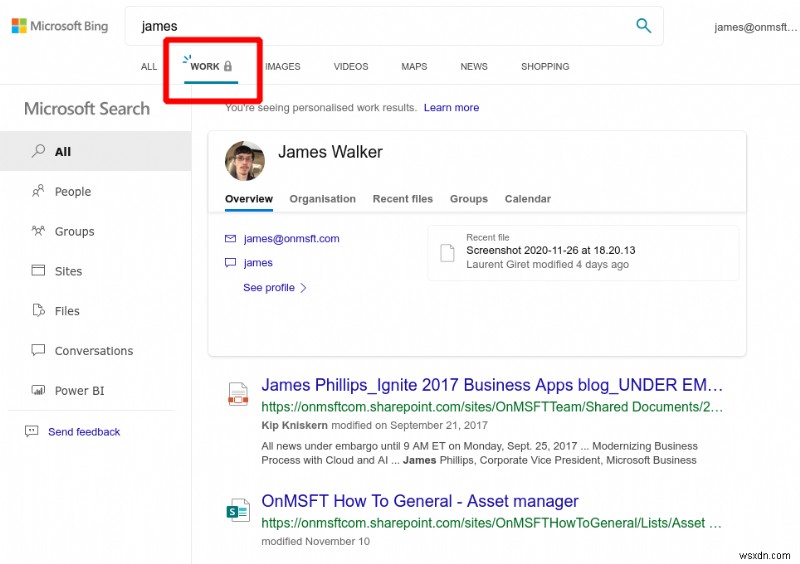 Bing의 Microsoft Search로 조직 내 업무 데이터를 손쉽게 찾는 방법