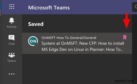 Microsoft Teams에서 메시지를 북마크로 저장하는 방법