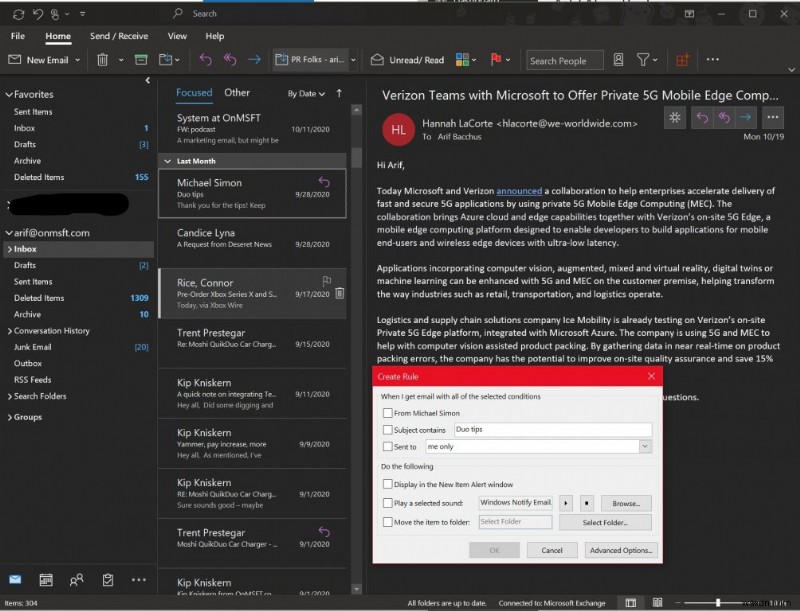 Windows 10용 Outlook 규칙 설정 방법 - 받은 편지함 자동 정리 완벽 가이드