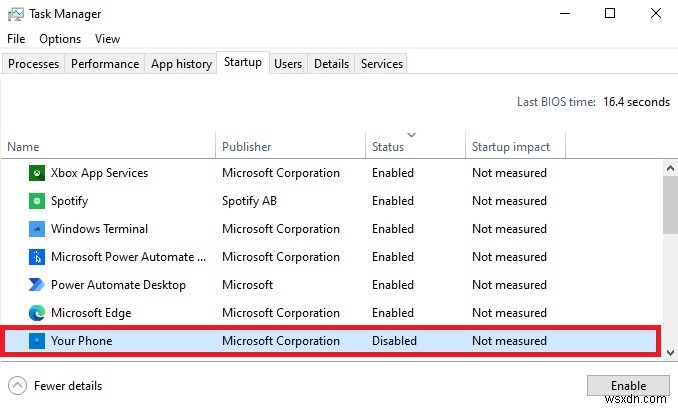 Windows 10 부팅 시 휴대폰 앱 자동 실행 막는 방법