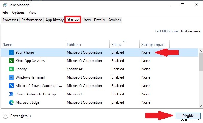 Windows 10 부팅 시 휴대폰 앱 자동 실행 막는 방법