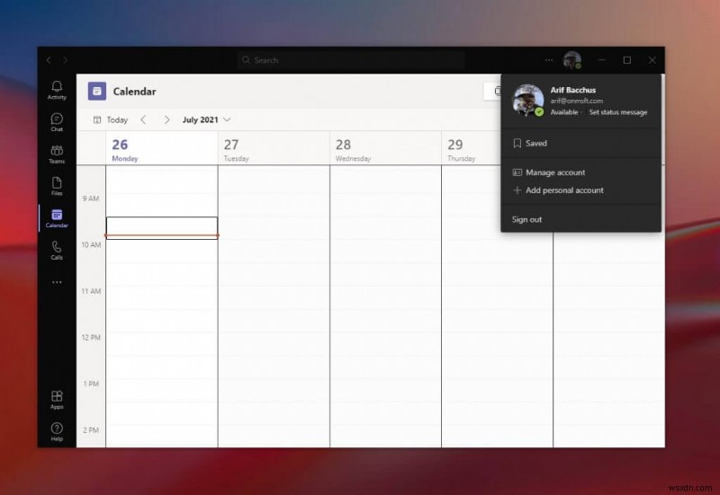 Microsoft Teams 앱에 개인 계정을 추가하고 전환하는 방법