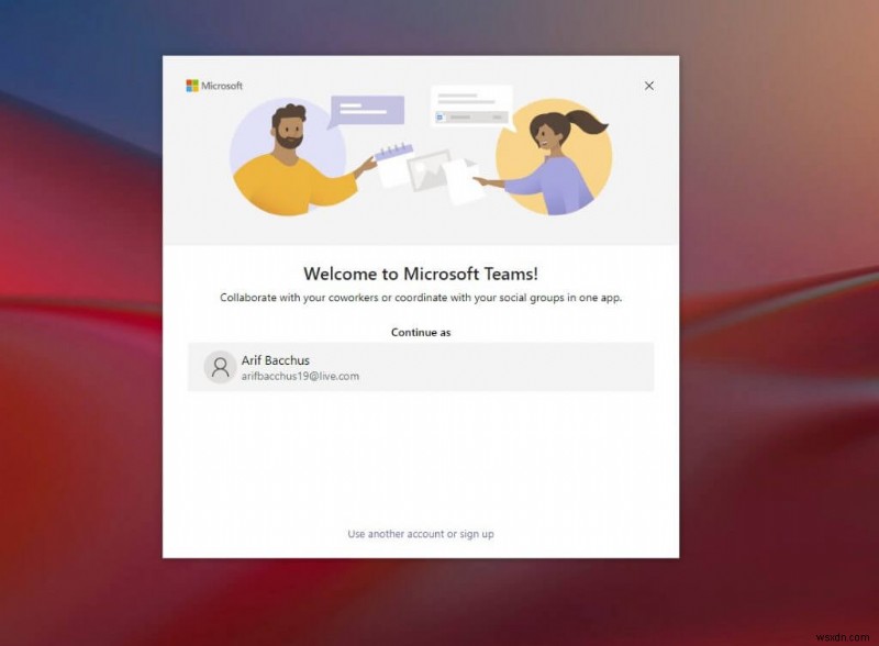 Microsoft Teams 앱에 개인 계정을 추가하고 전환하는 방법