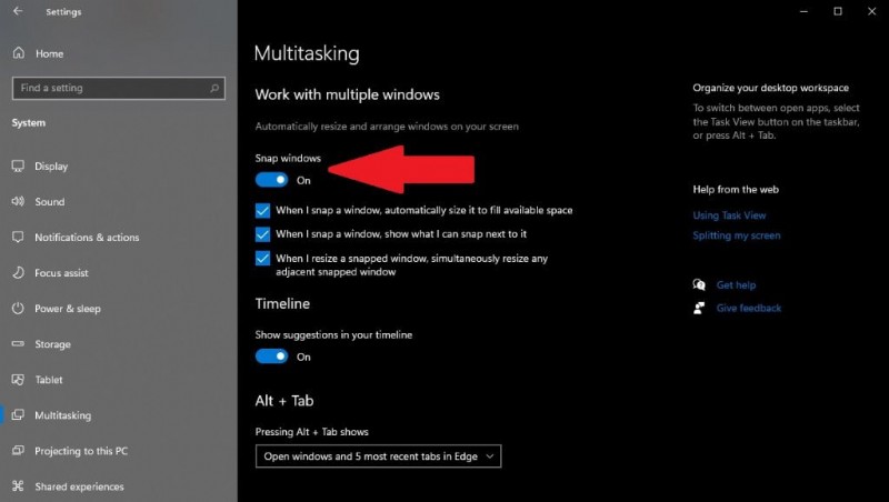 Windows 10 PC에서 스냅 어시스트(Snap Assist)를 빠르게 끄는 가장 쉬운 방법