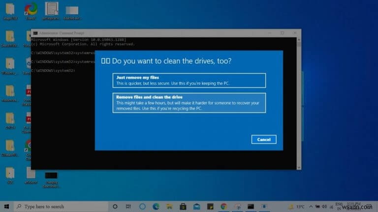 명령 프롬프트로 Windows 10 공장 초기화하는 방법