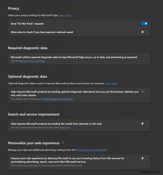 Microsoft Edge를 최대한 안전하고 프라이버시 보호되도록 설정하는 방법