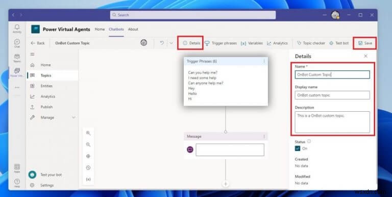 Microsoft Teams에서 Power Virtual Agents 챗봇 토픽 만들고 편집하는 완벽 가이드