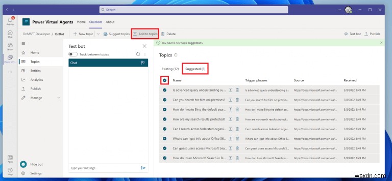 Microsoft Teams에서 Power Virtual Agents 챗봇 토픽 만들고 편집하는 완벽 가이드