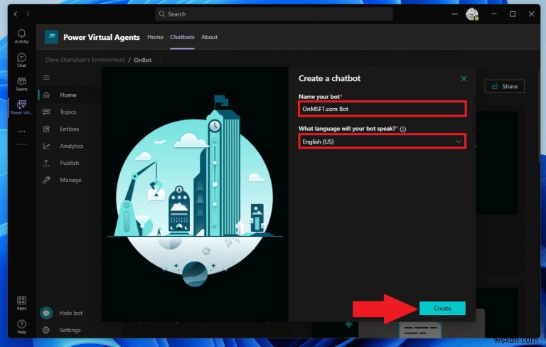 Microsoft Teams에서 Power Virtual Agents 챗봇 손쉽게 만드는 방법