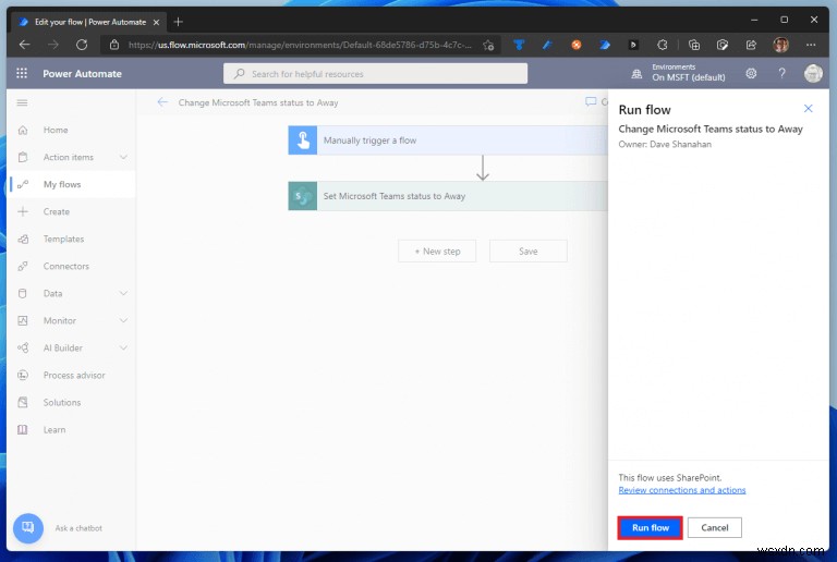 Power Automate로 Microsoft Teams 상태 자동 업데이트하는 방법