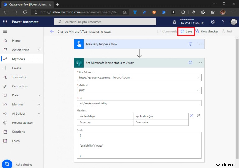 Power Automate로 Microsoft Teams 상태 자동 업데이트하는 방법