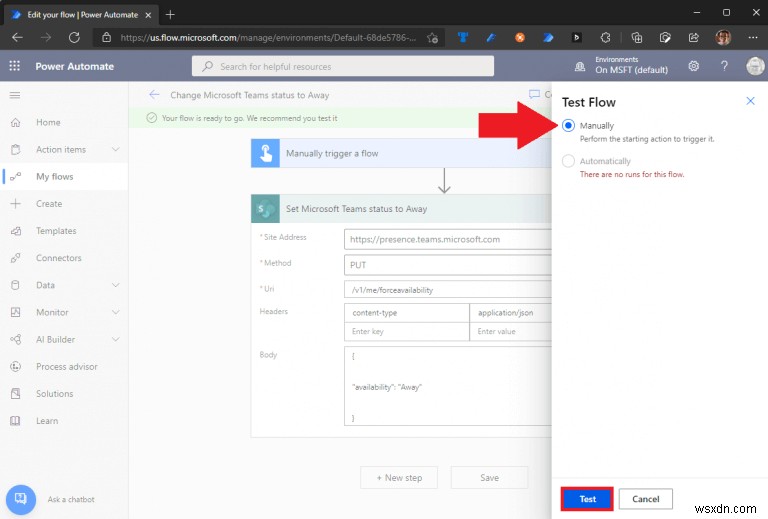 Power Automate로 Microsoft Teams 상태 자동 업데이트하는 방법
