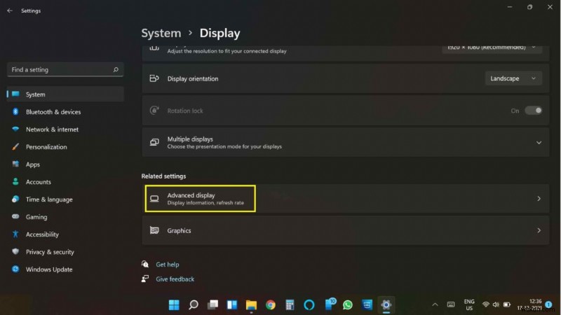 Windows 11에서 동적 새로 고침 빈도(DRR) 활성화하는 방법