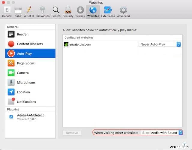 macOS High Sierra 사파리에서 동영상 자동 재생 차단하는 방법