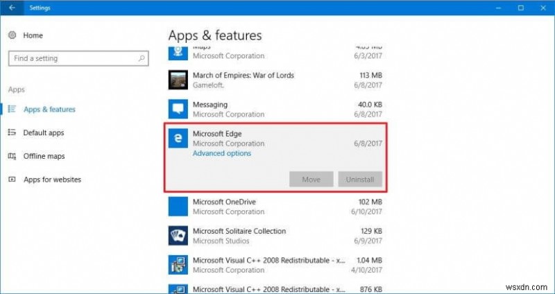 Windows 10에서 Microsoft Edge 브라우저를 즉시 초기화(재설정)하는 방법