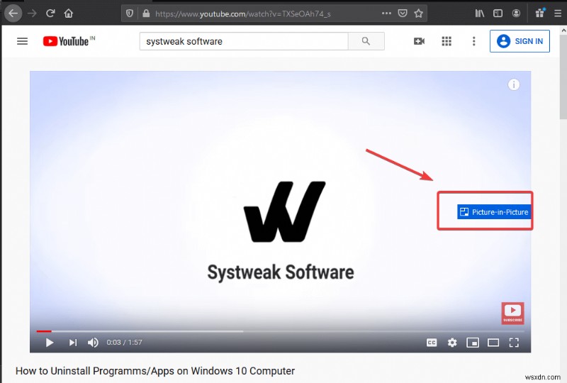 파이어폭스(Firefox) 브라우저에서 PIP(화면 속 화면) 모드 활성화하는 방법