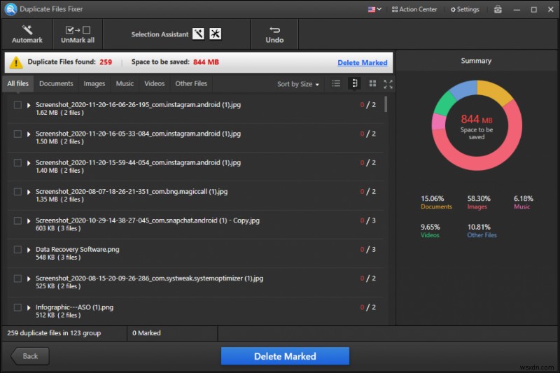 중복 파일 삭제 프로그램 Duplicate Files Fixer – 클릭 몇 번으로 저장 공간 확보하기