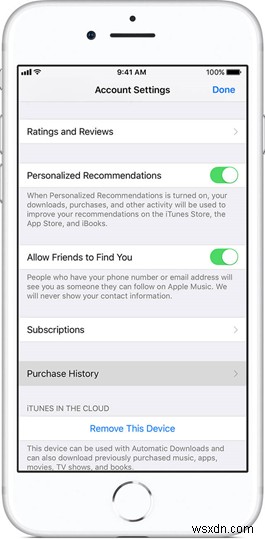iPhone에서 Apple ID 정보와 구매 내역 확인하는 방법