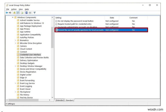 Windows 10에서 로컬 계정 보안 질문 비활성화하는 방법 총정리