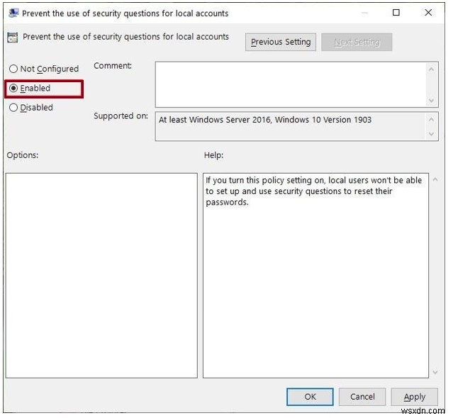 Windows 10에서 로컬 계정 보안 질문 비활성화하는 방법 총정리