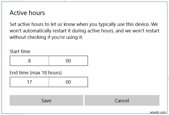 Windows 10 활성 시간(Active Hours) 설정 방법: 업데이트 강제 재시작 방지하기