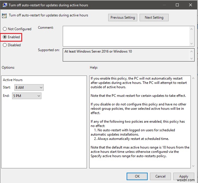 Windows 10 활성 시간(Active Hours) 설정 방법: 업데이트 강제 재시작 방지하기