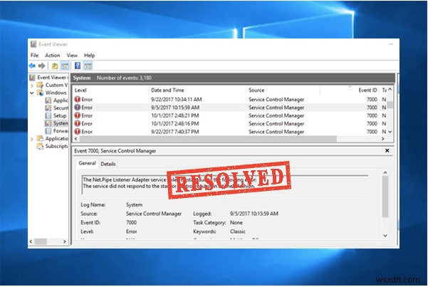 Windows 10 서비스 제어 관리자 오류(이벤트 ID 7000) 해결 방법