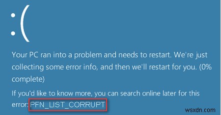 Windows 10 PFN 목록 손상(PFN_LIST_CORRUPT) 블루스크린 오류 해결 방법 총정리