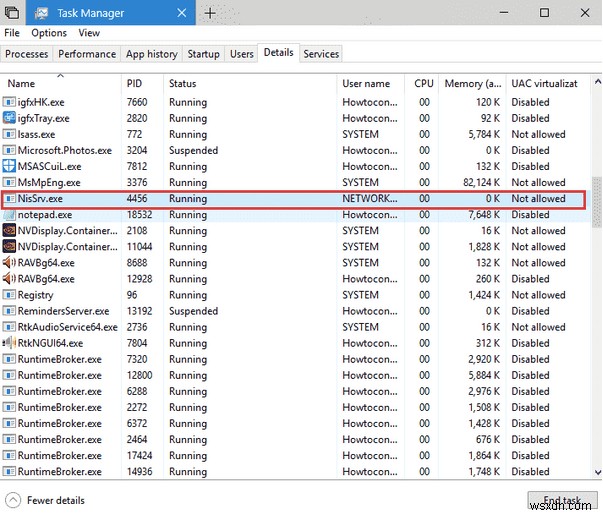 NisSrv.exe란 무엇일까요? Windows 10에서 NisSrv.exe 높은 메모리 사용량 문제 해결 방법
