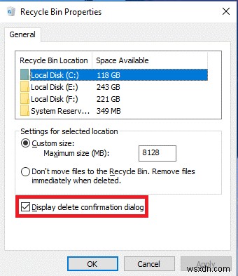 Windows 10 휴지통 저장 설정 변경 방법 총정리
