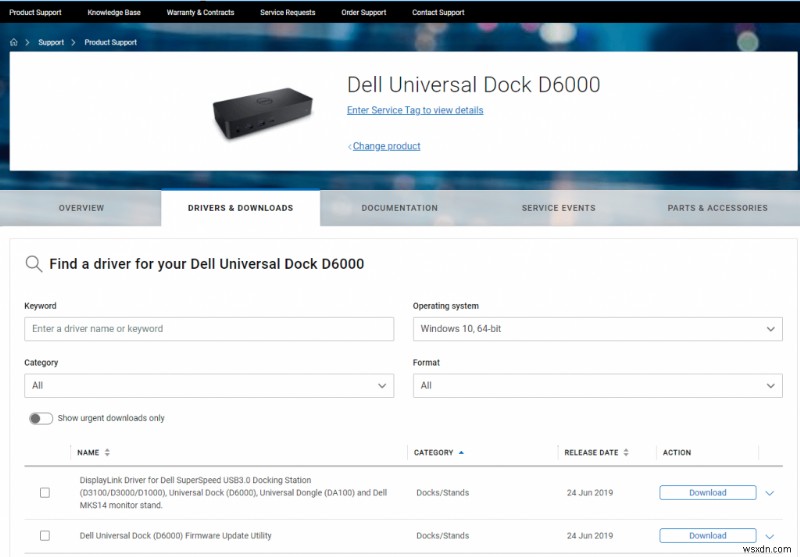Windows 10에서 Dell D6000 도킹 스테이션 드라이버를 업데이트하는 방법