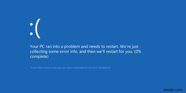 Windows 10 오류 코드 0xc000021a 완벽 해결 가이드