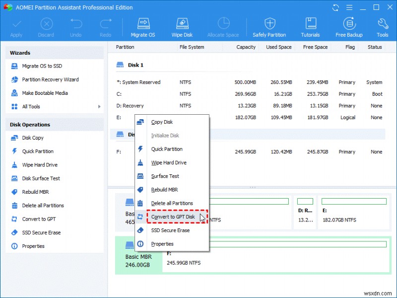 Windows 10/8/7에서 데이터 손실 없이 MBR을 GPT로 변환하는 완벽 가이드